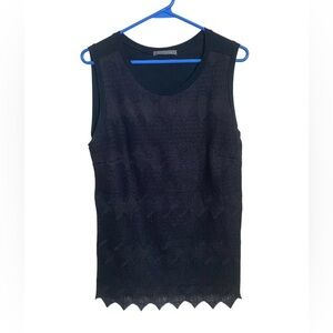 Suzy shier black top with crochet texture. Size large